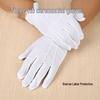 Formal White Three-Ribbed Nylon Polyester Gloves for Driving and Hospitality