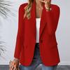 Women Blazer Slim Fit Long Sleeves Commuter Suit Coat Solid Color Single-Button Blazer for Office Daily Wear Evening Party