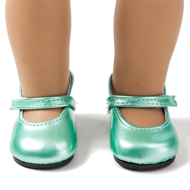 18-дюймовые туфли для девочек-кукол с круглым носком, модельные туфли принцессы из искусственной кожи, американская обувь для новорожденных