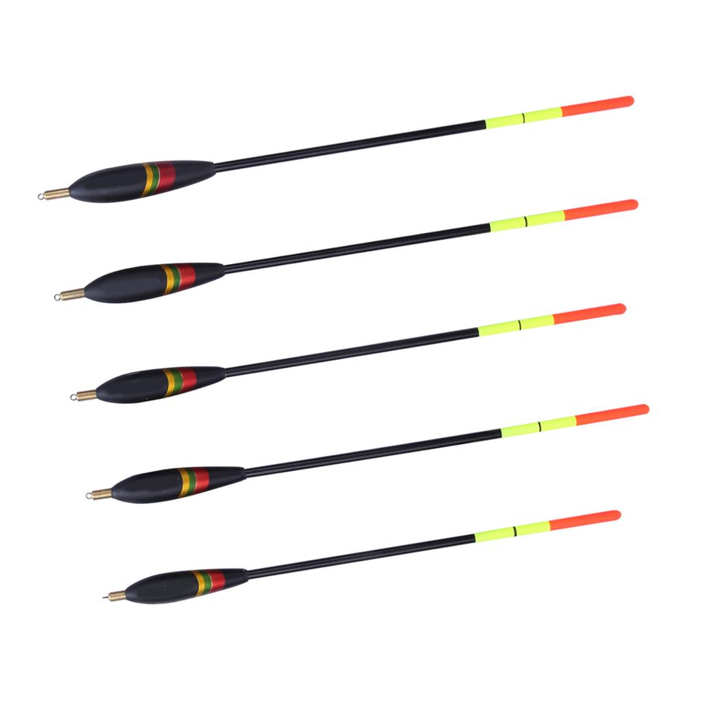 5 Pcs Durable Balsa Wooden Fishing Floats Bobber Multi Purpose Fish Feed Baits Accessories Kit( )