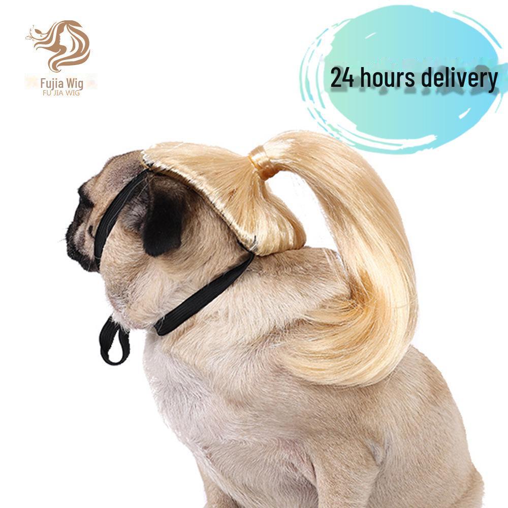 Универсальные парики для домашних животных: Забавные прически «Высокий конский хвост» для кошек и собак — идеально подходят для Рождества и Хэллоуина.