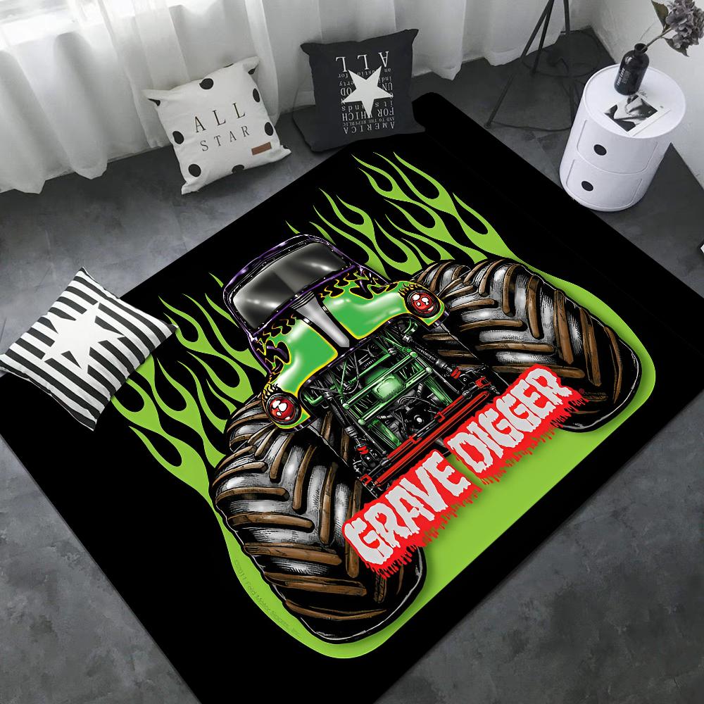 Мультяшный коврик для двери Monster Jam в скандинавском стиле для спальни, гостиной, прихожей, дома, балкона, противоскользящий, альфомбра