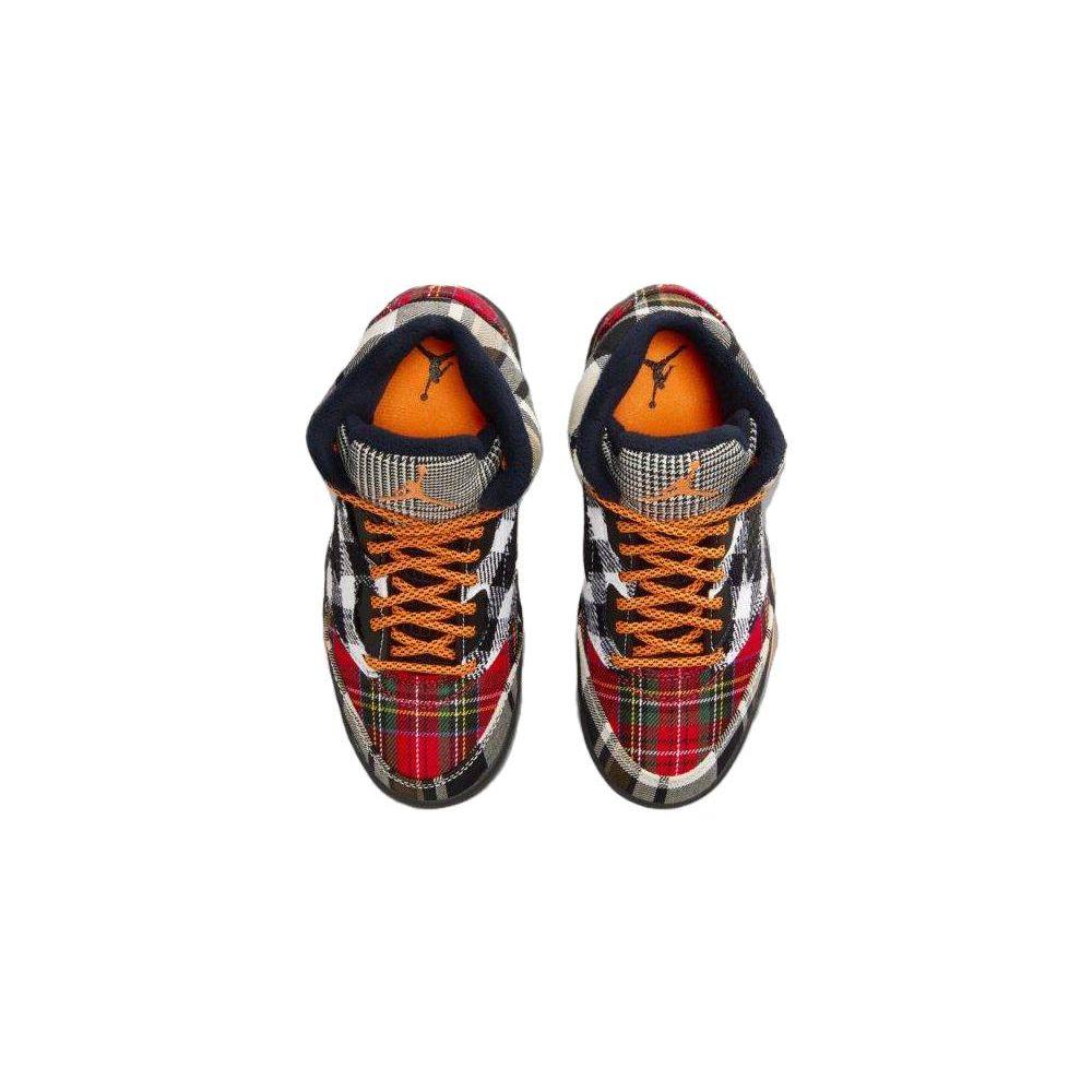 Air Jordan 5 Retro PS Plaid Kids Sneakers Multi-Color Black Total-Orange FD4812-008