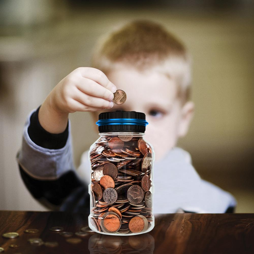 Gift Digital Electronic LCD Display Coins Counting Jar Money Saving Box Coin Counter Piggy Bank