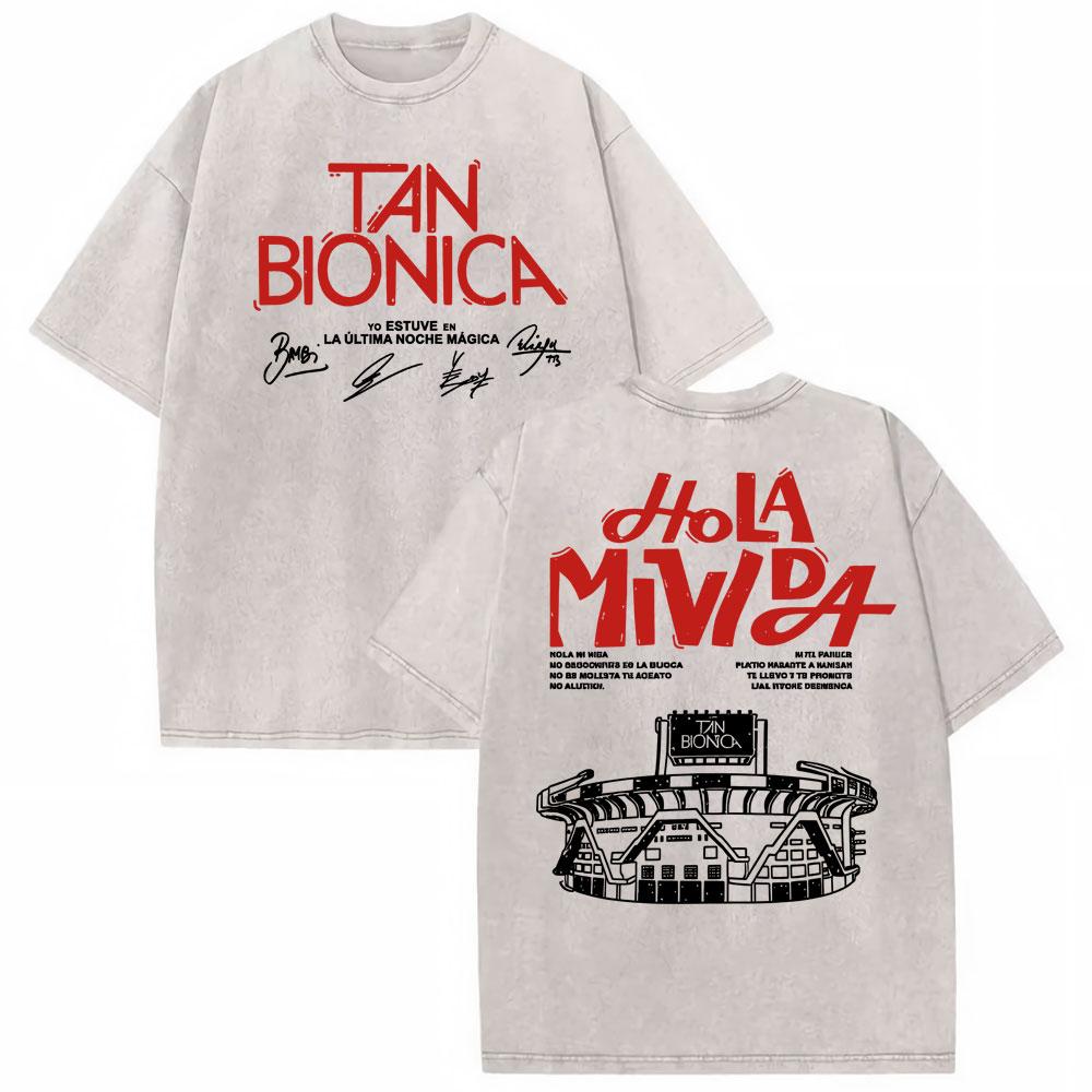 Rock Band Tan Bionica Chano Graphic T Shirt Men Women Harajuku Streetwear Tshirt Cotton Oversized Vintage Washed Tshirt
