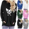Women's Casual  Contrast Color Long Sleeve Top Pullover Sweatshir