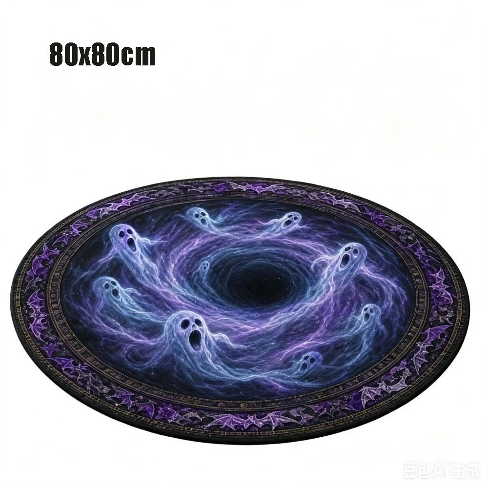 3D Special-shaped Round Carpet Crystal Velvet Optical Illusion Rug Floor Mat Living Room Decor