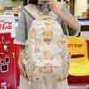 Large Capacity Cartoon Backpack for Men and Women's College Style Cute Little Fresh Printed Schoolbag