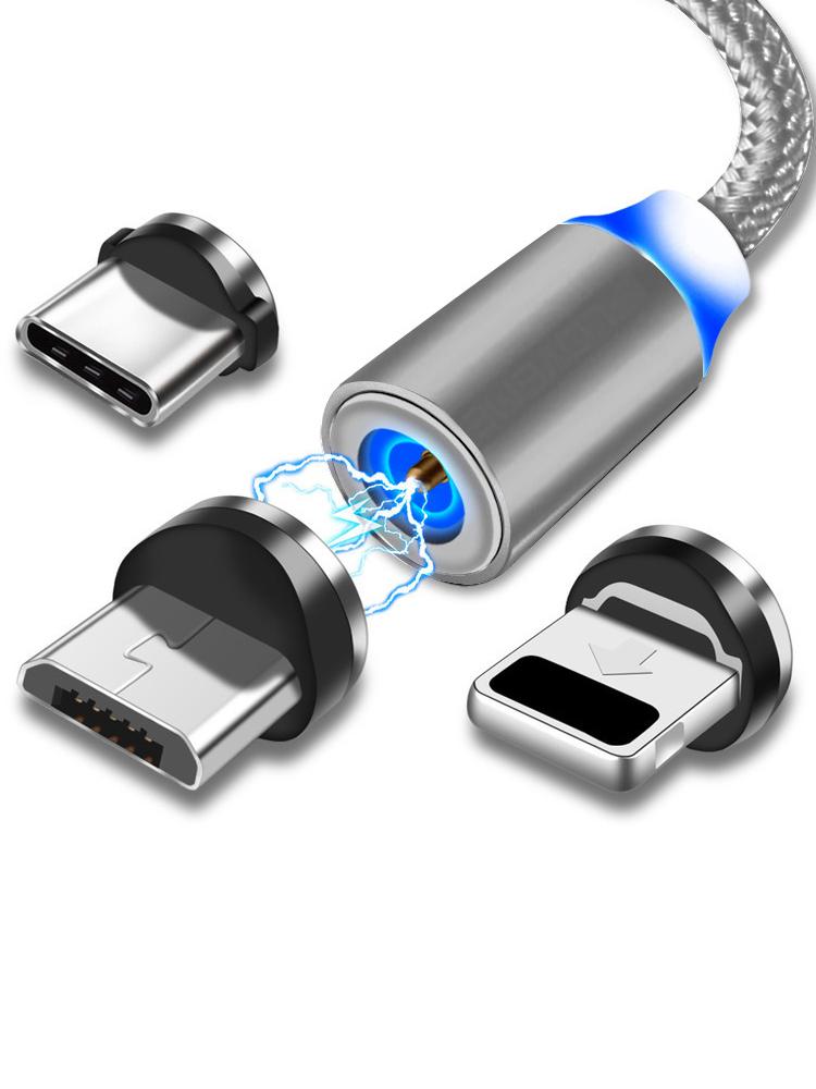 Три в одном магнитный присоска кабель для передачи данных подходит для iPhone Huawei Xiaomi мобильный телефон кабель для зарядки 2A быстрая зарядка