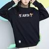 Anta X Snoopy Co-Branded Life Series Cartoon Logo Print Loose Round Neck Pullover Sweatshirt Unisex Tops Black 952139731-5