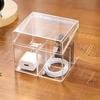 1pc Card Storage Box Acrylic Transparent Case for Blind Box Cards Compartment Flip Cover Organizer for Business Cards