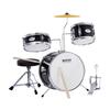 Kids Drum Set 3-Piece 14 in Beginner Drum Set for Child with Throne Black