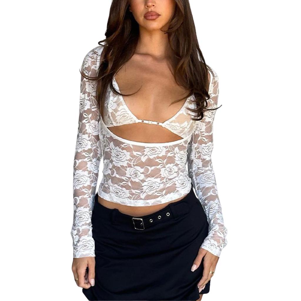 Женский модный и элегантный кружевной топ