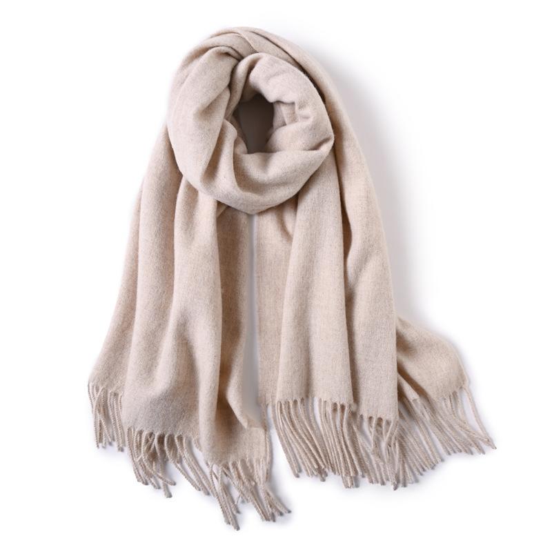 100 Pure Wool Scarves Women's Winter High-end Cashmere Oversized Shawl Gift