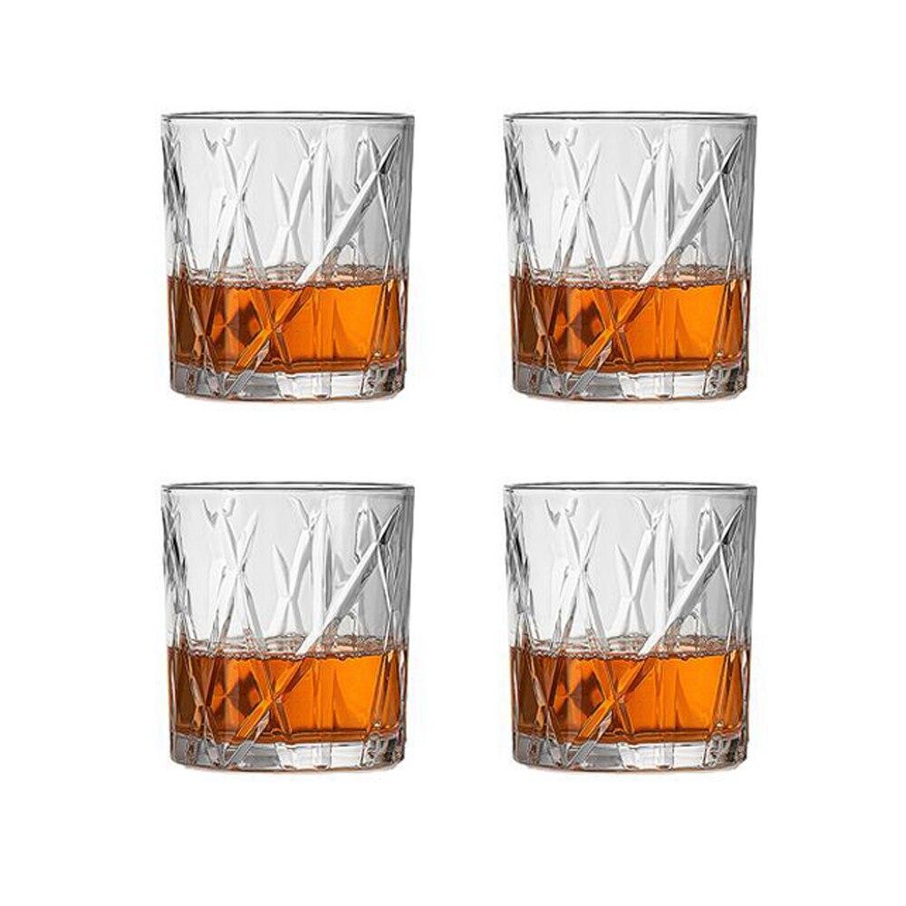 4 Styles 4pcs Clear Crystal Whisky Glasses Set Rocks Wine Glasses Glassware for Cocktail Scotch Bourbon Gin Brandy Rum Drinks
