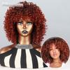 Афро женский омбре рыжий оранжевый кудрявый вьющийся парик из синтетического волокна, натуральный косплей, повседневная одежда, кудрявый вьющийся парик