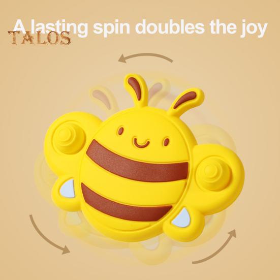 3Pcs Suction Spinner Toy Insect Shape Sucker Spinner 360 Degrees Rotating Silicone Teether for Highchairs