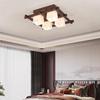 Walnut Glass LED Ceiling Light - Retro Inspired for Living Room or Master Bedroom