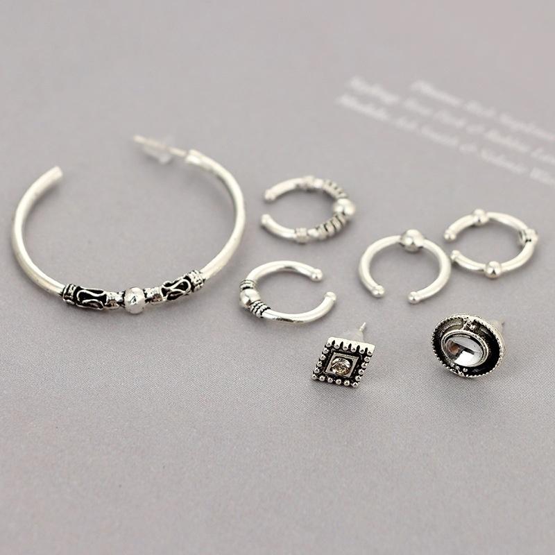 7 шт./компл. серьги-гвоздики с подвесками в стиле бохо, женские серьги-клипсы в стиле панк, манжеты