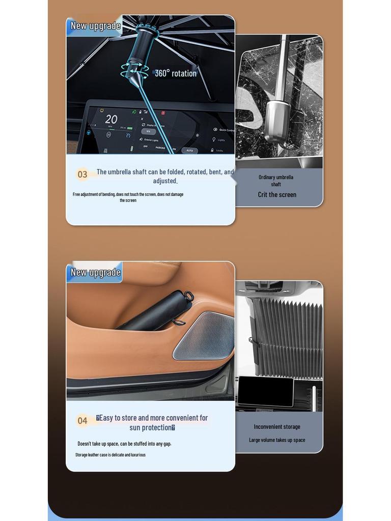 V-образный автомобильный зонт титанового золотого цвета с изогнутой ручкой для лобового стекла