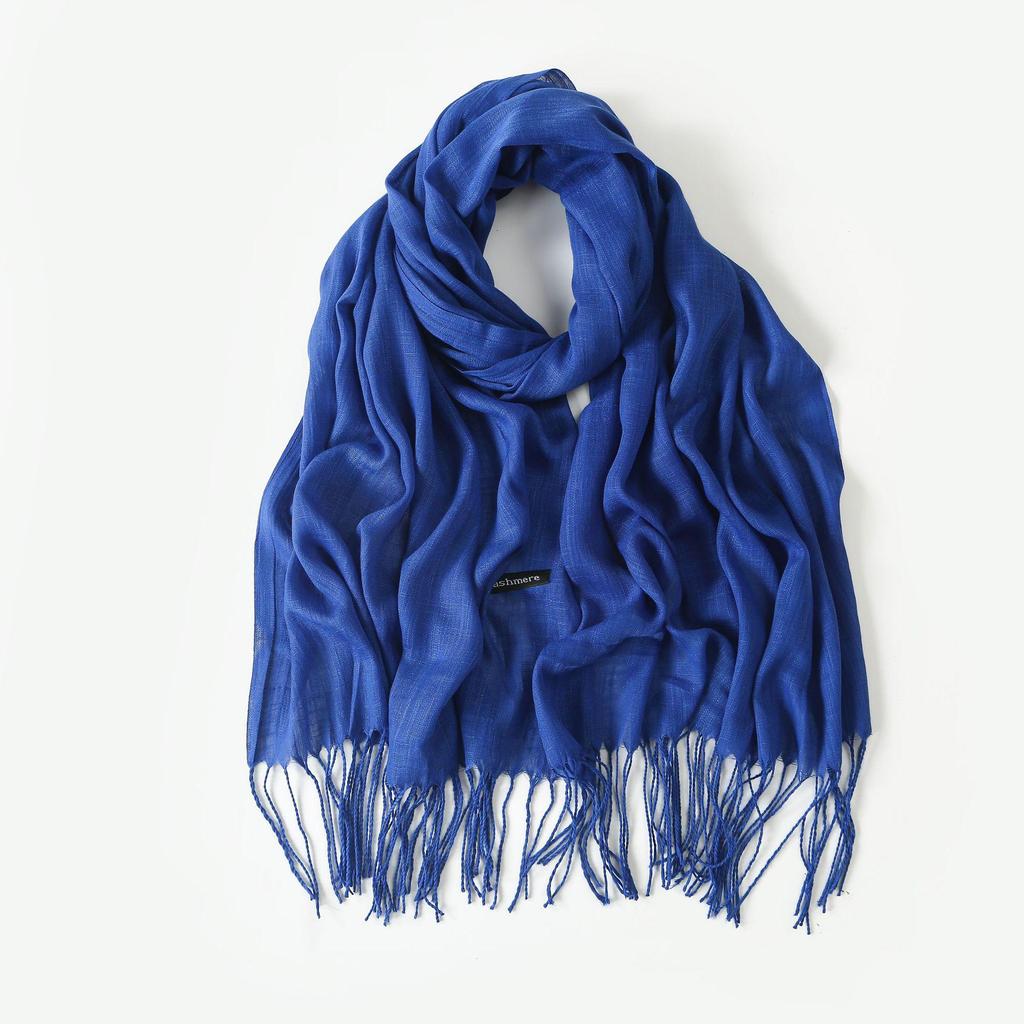 Шелковый солнцезащитный шарф: Модная шаль из бамбуковой пряжи с кисточками