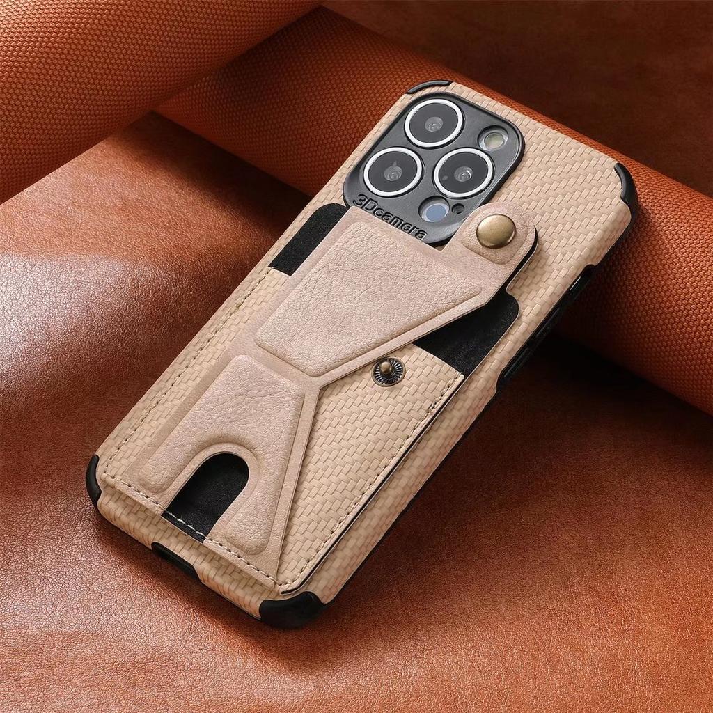 Foldable Card Slots Wallet Case for iPhone Samsung Xiaomi Huawei OPPO Google MOTOROLA VIVO Cloth Fiber Half-wrapped Kickstand Flip Cover