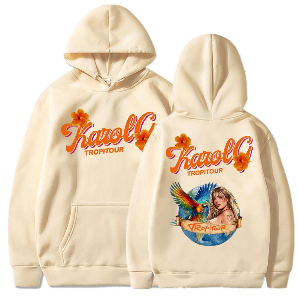 Karol G Tropicoqueta Tour Альбом Принт Худи Мужские Женские Мода Музыка Y2k Длинный Рукав Оверсайз Уличная Одежда