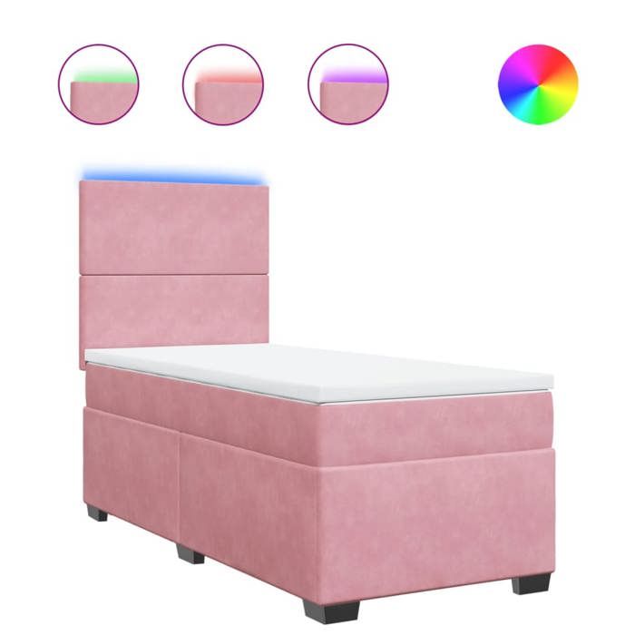 Maison Exclusive - Sommier à lattes de lit avec matelas Rose 90x200 cm Velours