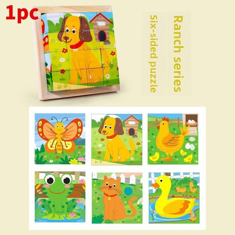 Деревянные 3D Гексаэдральные Пазл Блоки Для Малышей Развивающая Игрушка Подарок Для Детей