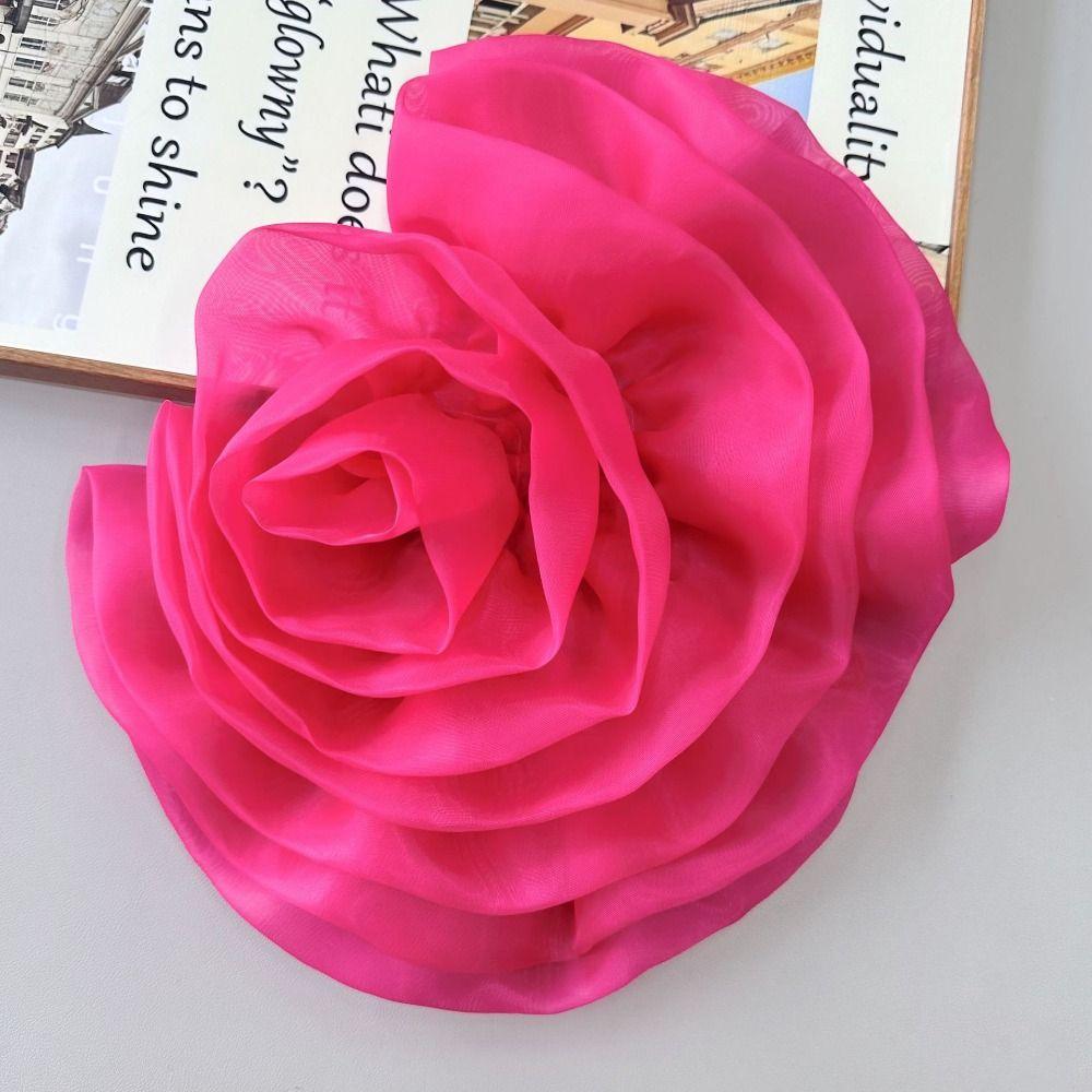 Нашивка на грудь с цветком из органзы, большая нашивка с цветком, 3D-аппликация на одежду, свадебное платье, нашивка на одежду, шитье