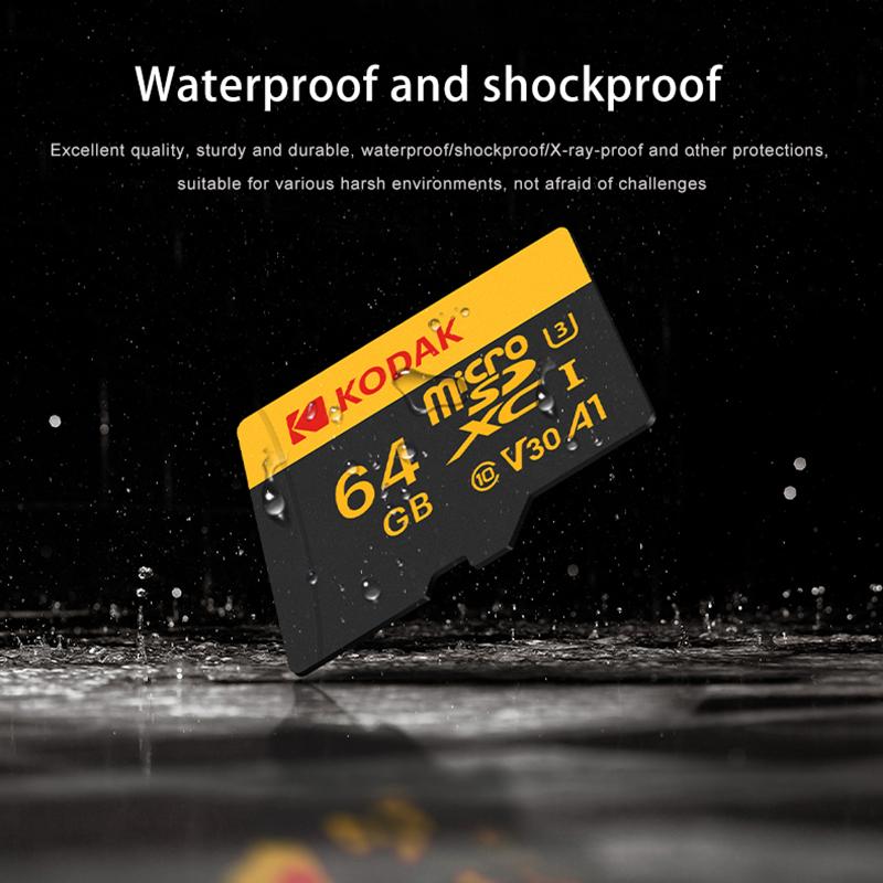 Kodak Карта флэш-памяти ULTRA PERFORMANCE U3 V30 A1 microSDXC UHS-I с адаптером класса 10 UHS-1, до 100 МБ/с для смартфона с зеркальной камерой