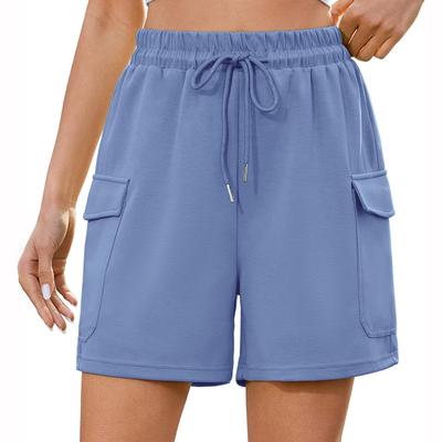 Женские шорты повседневные летние удобные эластичные шорты для бега с высокой талией и завязками на шнурке с карманами