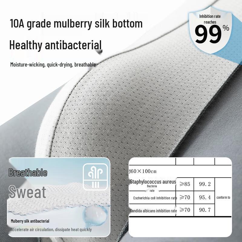 LANGSHA Мужские хлопковые боксеры-брифы с антибактериальной шелковой ластовицей 10A, 3 штуки