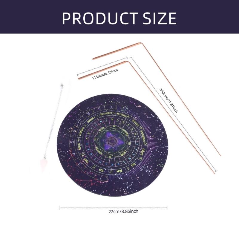 Доска для гадания на колдовстве, Набор металлических лозоходческих рамок, Доска для маятника для лозоходства, Духовный инструмент для гадания для начинающих