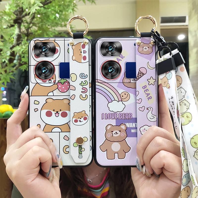 Soft Case Ring Phone Case For ZTE Nubia Z60 Ultra Back Cover Fashion Design Lanyard Waterproof Anti-knock Wrist Strap