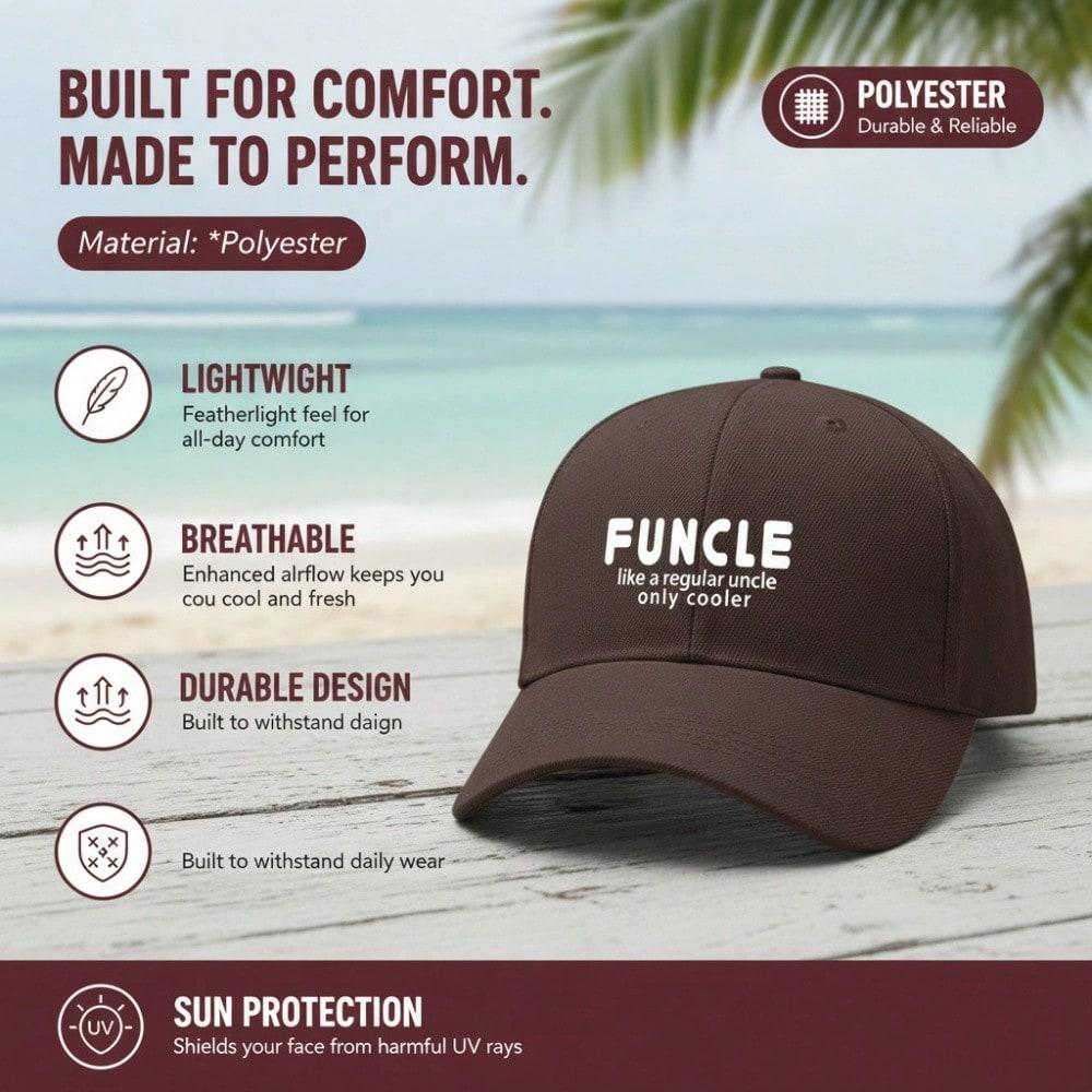 [Funcle Baseball Cap] Funny Letter Print Polyester Adjustable Casual Outdoor Sports Dad Hat For Men Women Gift