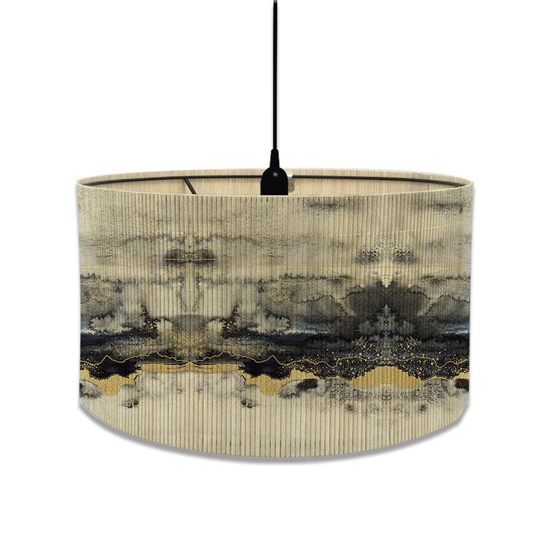 Chandelier Lampshade Table Lampshade Bamboo Lampshade Living Room Decoration Marbled Print