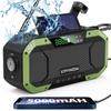 Emergency Weather Radio Waterproof Bluetooth Speaker, Portable AM/FM/NOAA Radio with Hand Crank 5000mAh Power Bank