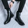 Winter New Men's Pointed Brown Black Chelsea Ankle Boots British Designer Botas Trend Casual High-tops Punk Rock Shoes