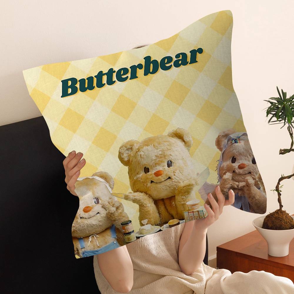 Cute B-Butter Bear 45*45Cm Cushion Cover Pillow Cover Decor Pillowcase Home Pillowcase For Couch Pillow