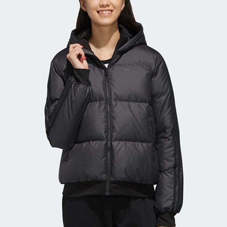 Adidas Neo Sporty Puffer Hooded Down Jacket Winter Women Jackets Black EI4411