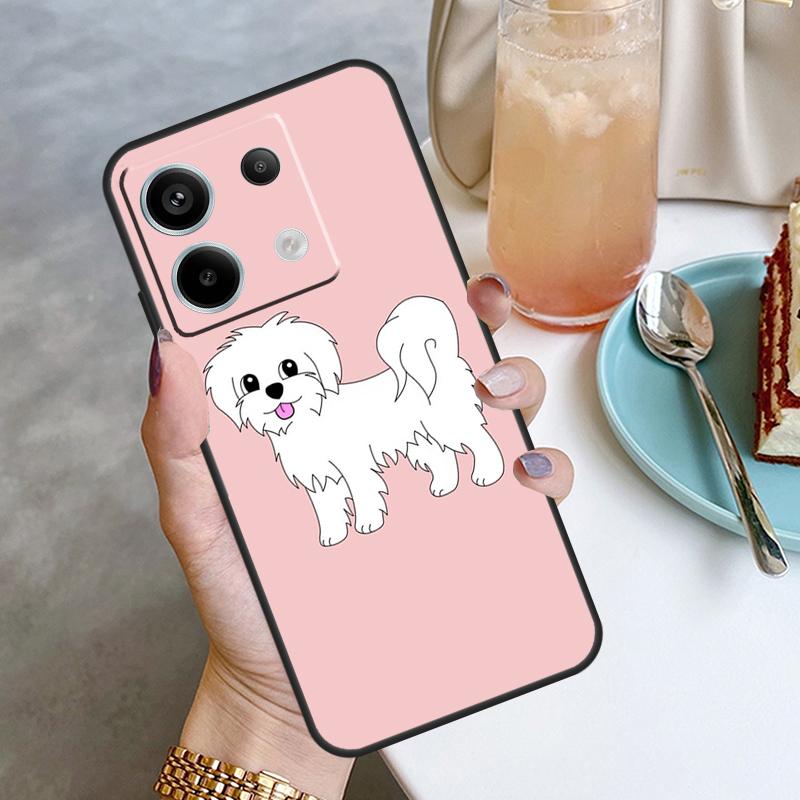 Cartoon Maltese Dog Case For Xiaomi Redmi Note 11 9 10 12 13 Pro Plus 9S 10S 11S 12S Redmi 12 10C 9C 13C Cover