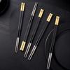 5Pairs Alloy Non-Slip Chinese Chopsticks Korean Sushi Sticks Chopsticks Stainless Steel Reusable Chopsticks Party Tableware Set