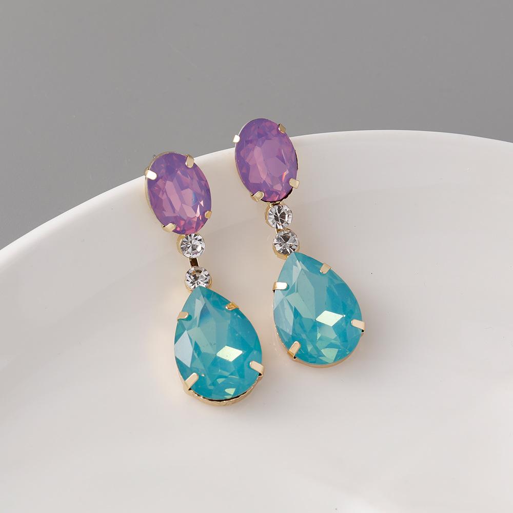 Pinkdudu Модные красочные серьги-капли со стразами, новые блестящие висячие серьги с каплями воды для женщин, ювелирные изделия, подарки PD1834