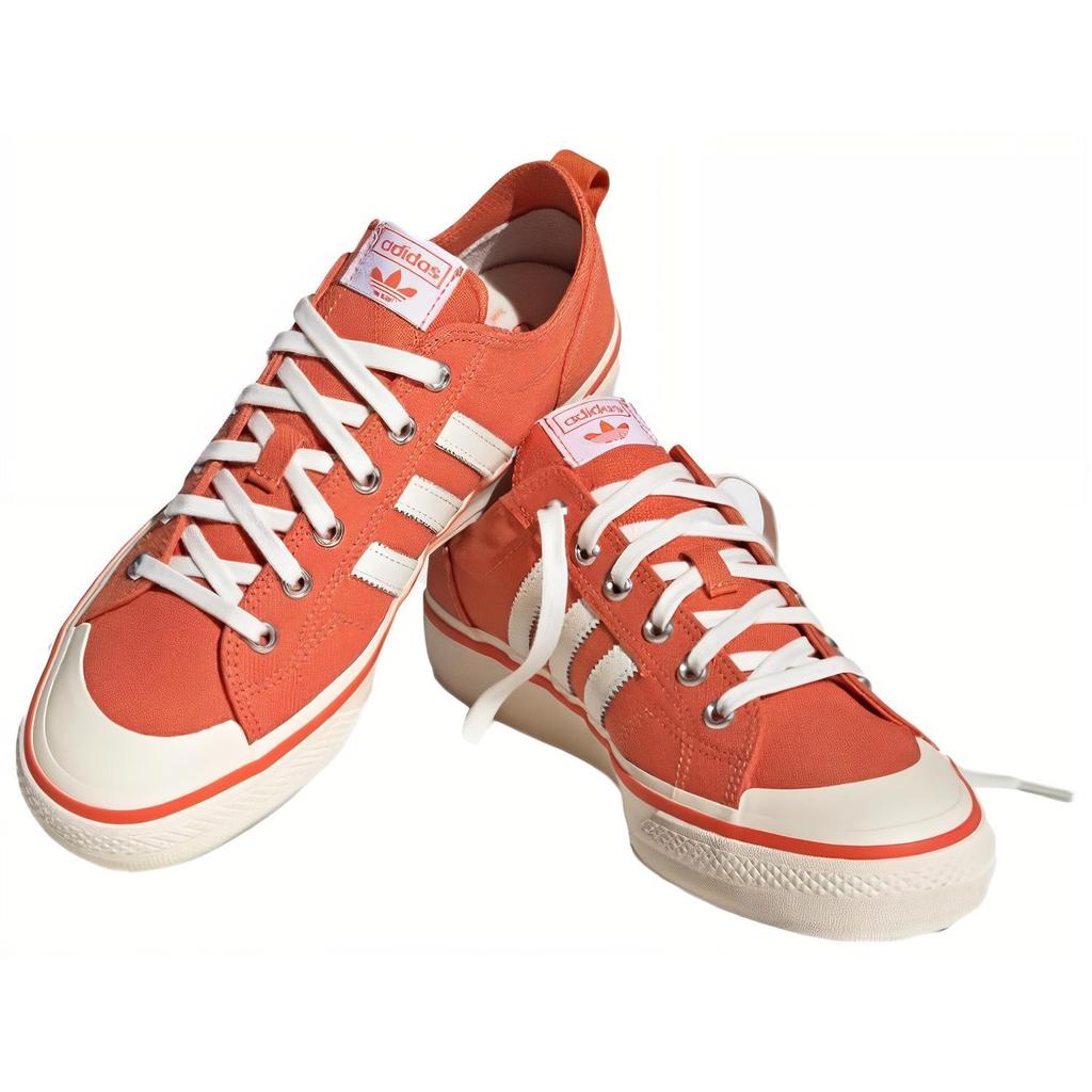 Adidas Originals Nizza RF 74 Comfortable Versatile Shock Absorbing Durable Low-Top Skate Shoes Unisex Sneakers Orange White HQ8565