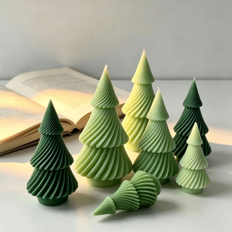 Flexible Holiday Tree Casting Mould for Candle Making, Christmas Decorations, Gypsum Craft and Epoxy Resin Projects