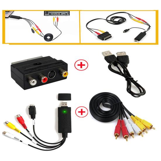USB 2.0 Video Audio VHS To DVD HDD Converter Capture Card Scart RCA Adapter