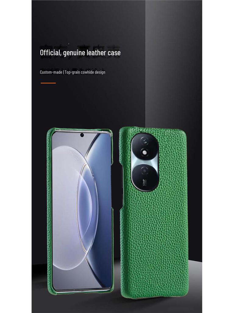 Защитный чехол для Honor Play 50 Plus из коровьей кожи с узором личи