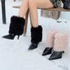 2025 Autumn New Thick High-heeled Pink Fluffy Martin Fashion Pointed Mid-pass Boots Cover Feet Sexy Women's Short Boots
