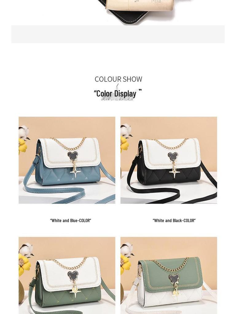 Модная женская сумка кроссбоди с Микки Маусом: Трендовая, фактурная, высококлассная маленькая квадратная сумка через плечо